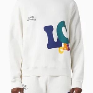 Madhappy White Multicolor Graphic Crewneck Sweater: Size XS